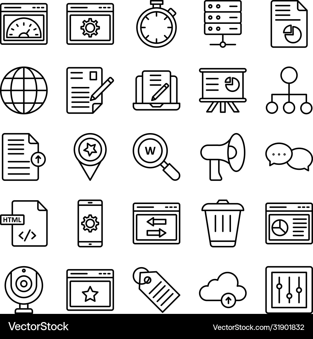 Web and seo icons set every single icon ca Web and seo icons set every single icon ca vector image