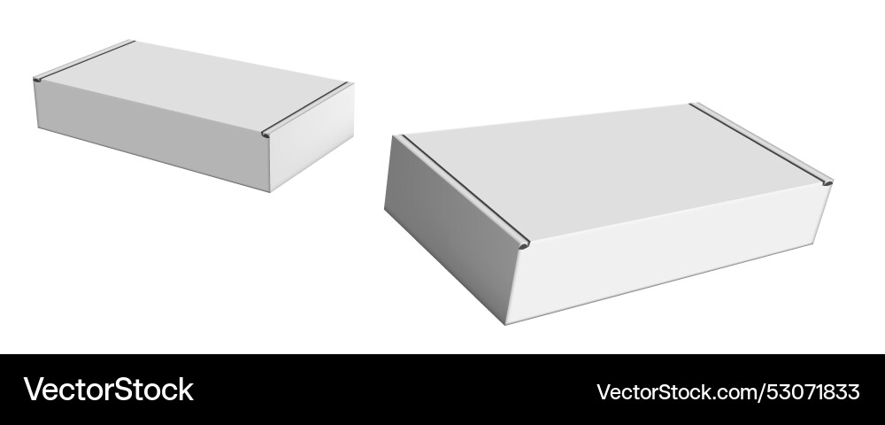 3d cardboard packaging box with close lid Vector Image