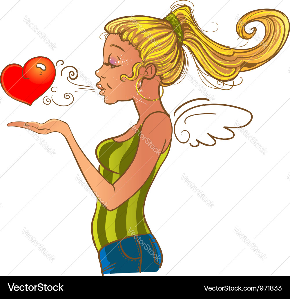 Attractive Woman Sending Heart Vector Image
