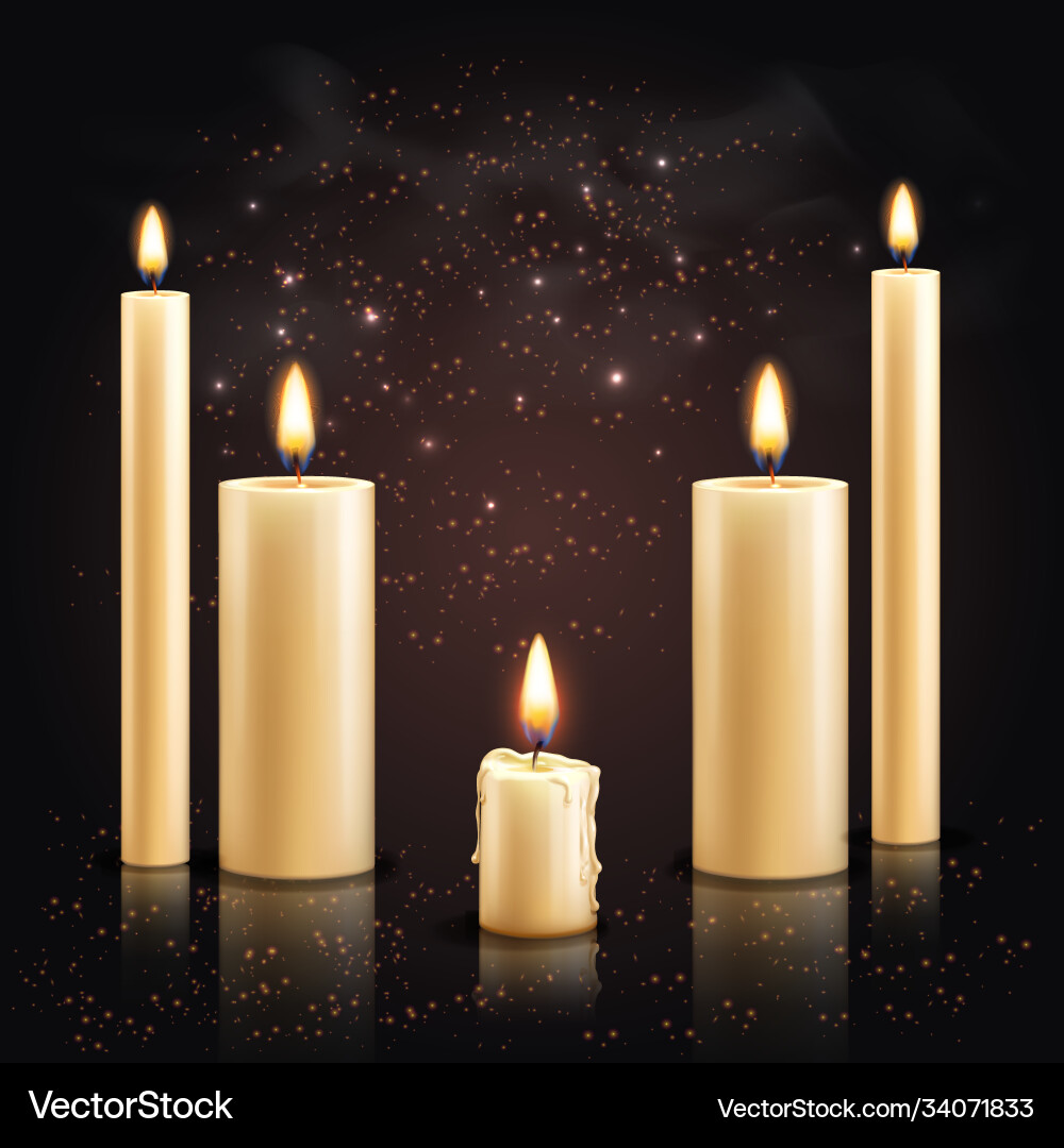 Candles set realistic background Candles set realistic background vector image