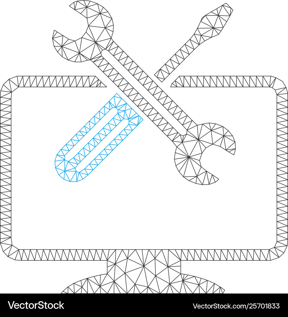 Computer tools polygonal frame mesh Computer tools polygonal frame mesh Vector Image