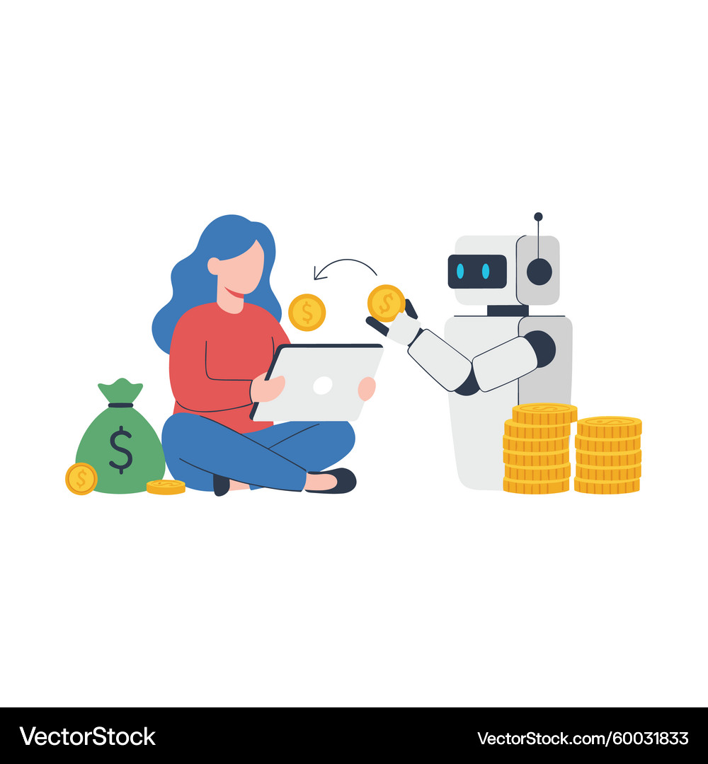 Cryptocurrency Trading Bot Concept – Royalty-Free Vector | VectorStock