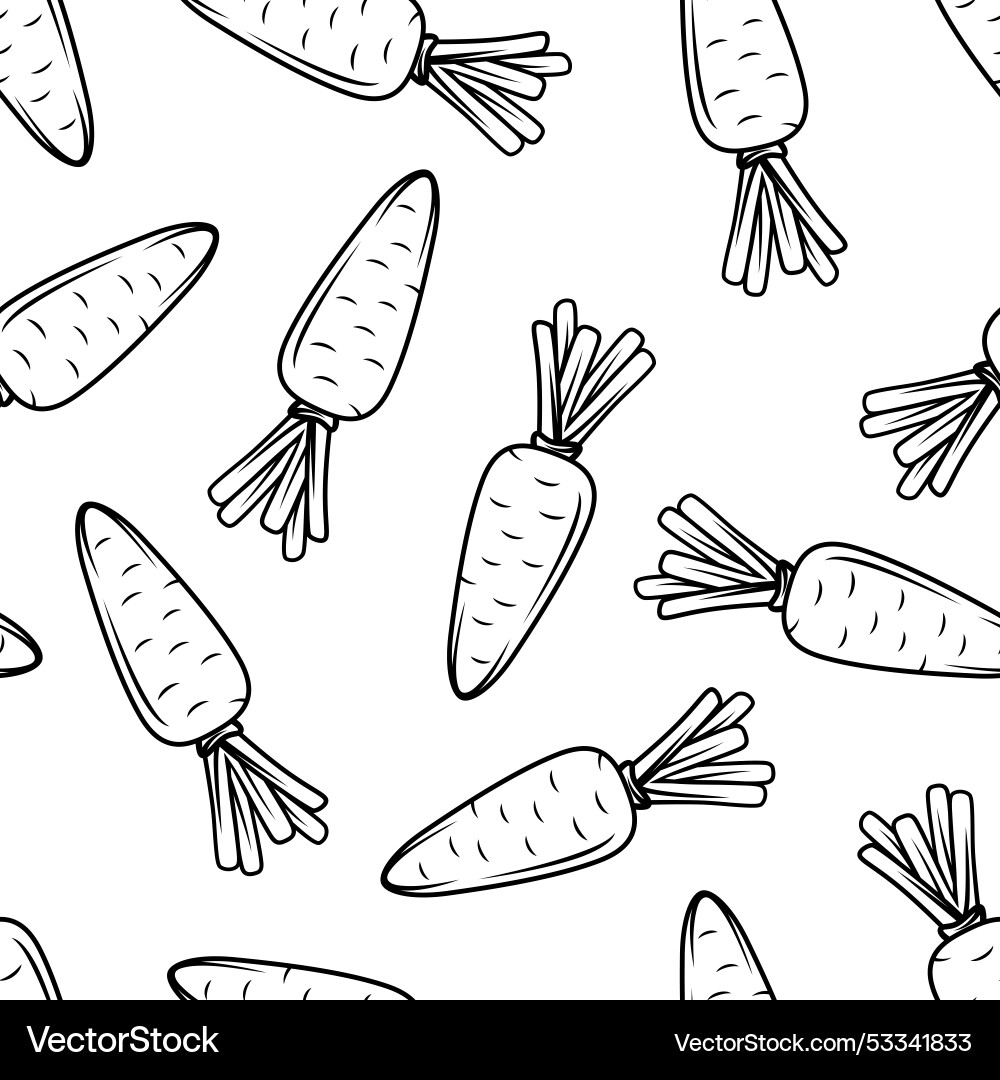 Cute Cartoon Carrot Pattern Vector Image