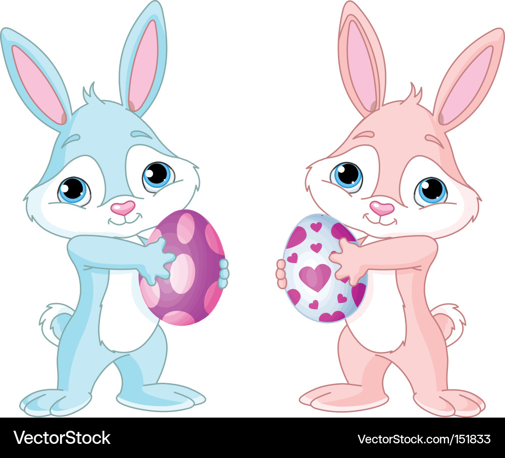 Easter bunny with egg Royalty Free Vector Image