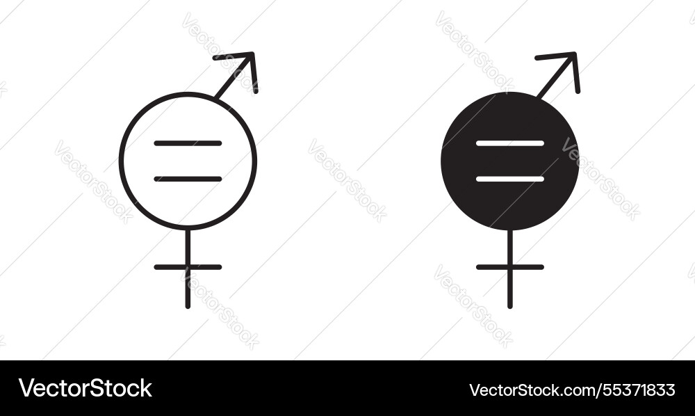Equality icon set in thin line for web Vector Image