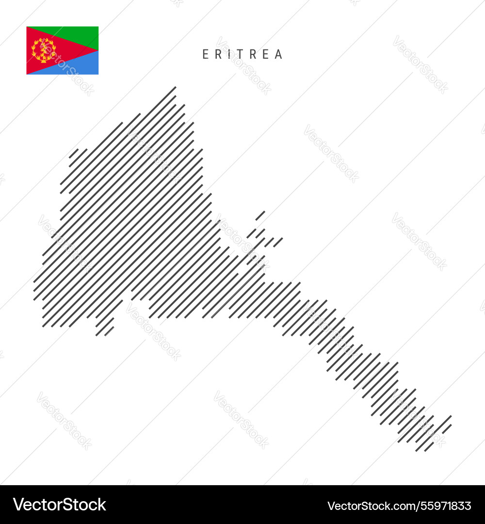 Eritrea map from pattern of black slanted Eritrea map from pattern of black slanted vector image