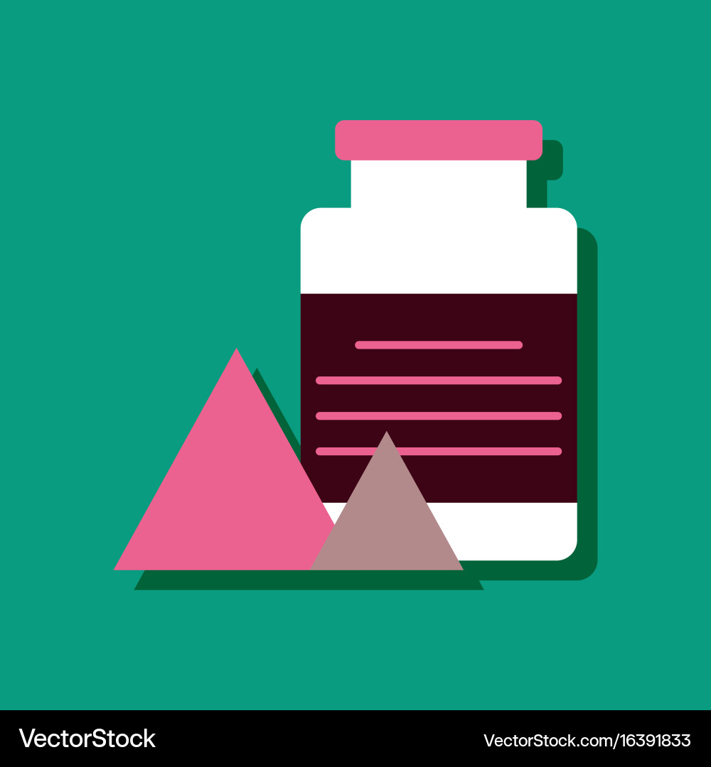 Flat icon design collection jar and pyramids Vector Image