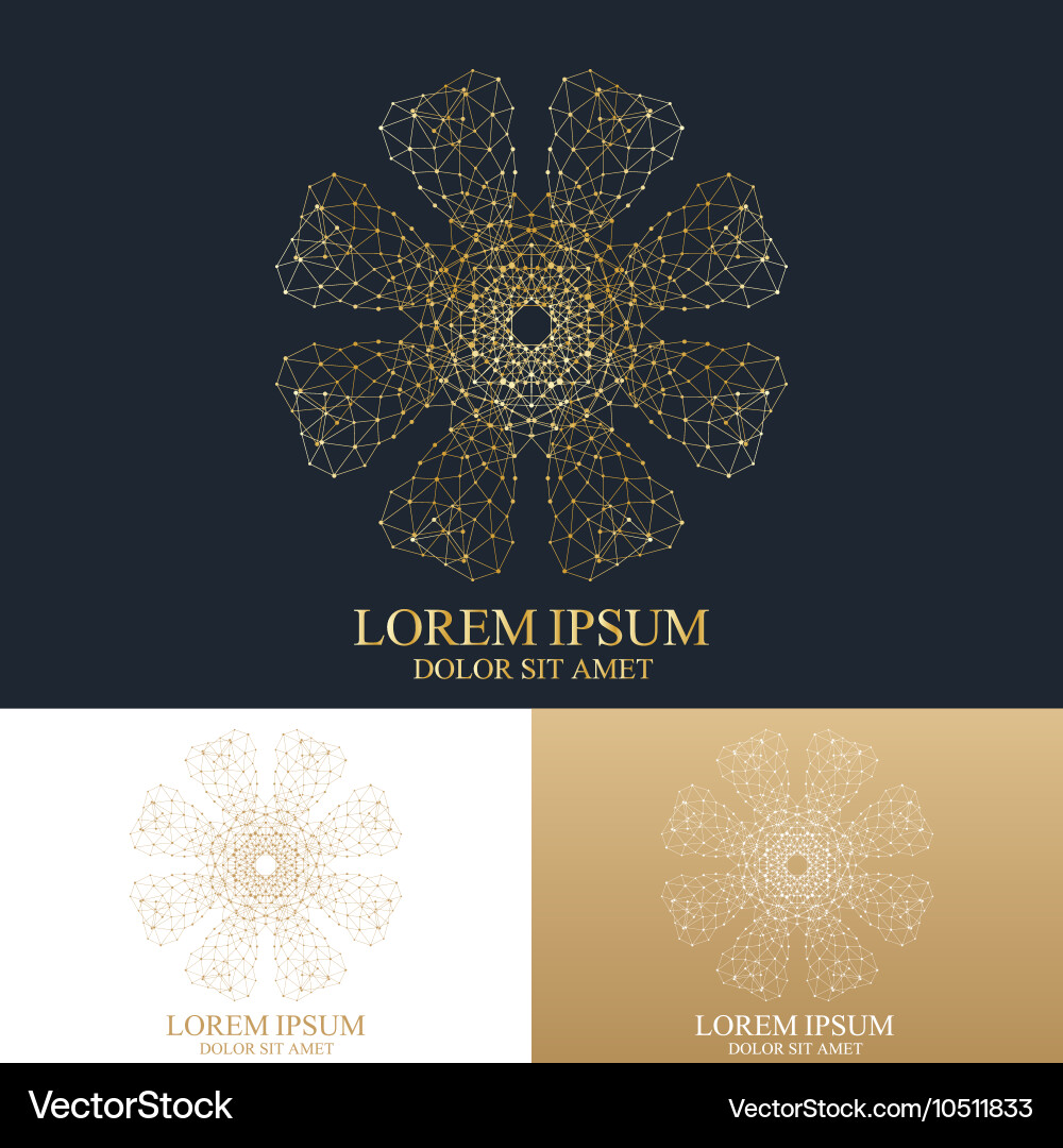 Geometric abstract round form with connected line Vector Image