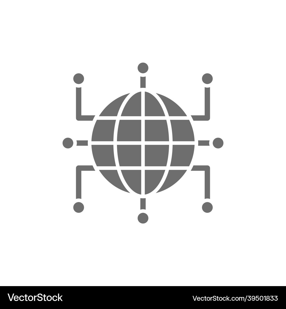 Global world with closed contacts blockchain Global world with closed contacts blockchain Vector Image