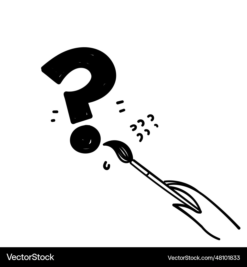 Hand drawn doodle writes question mark Hand drawn doodle writes question mark vector image