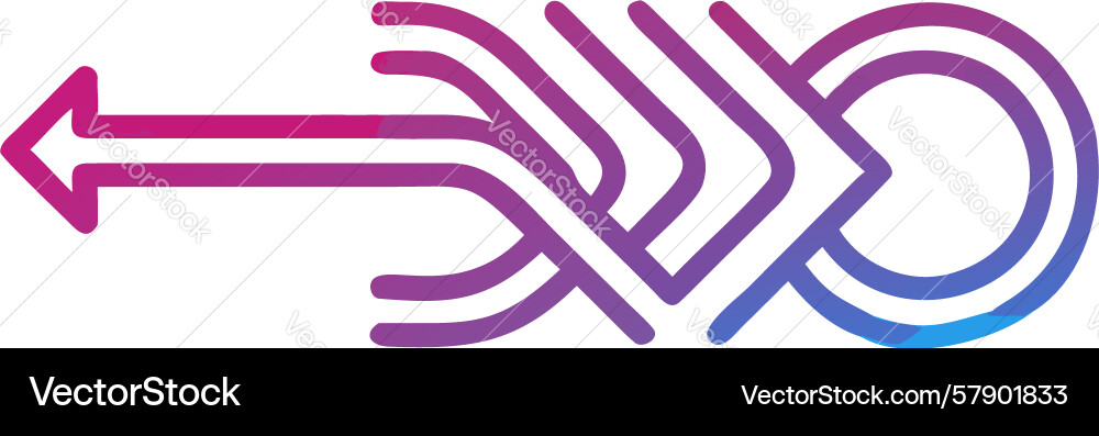 Intertwined data arrows multi-directional flow Vector Image