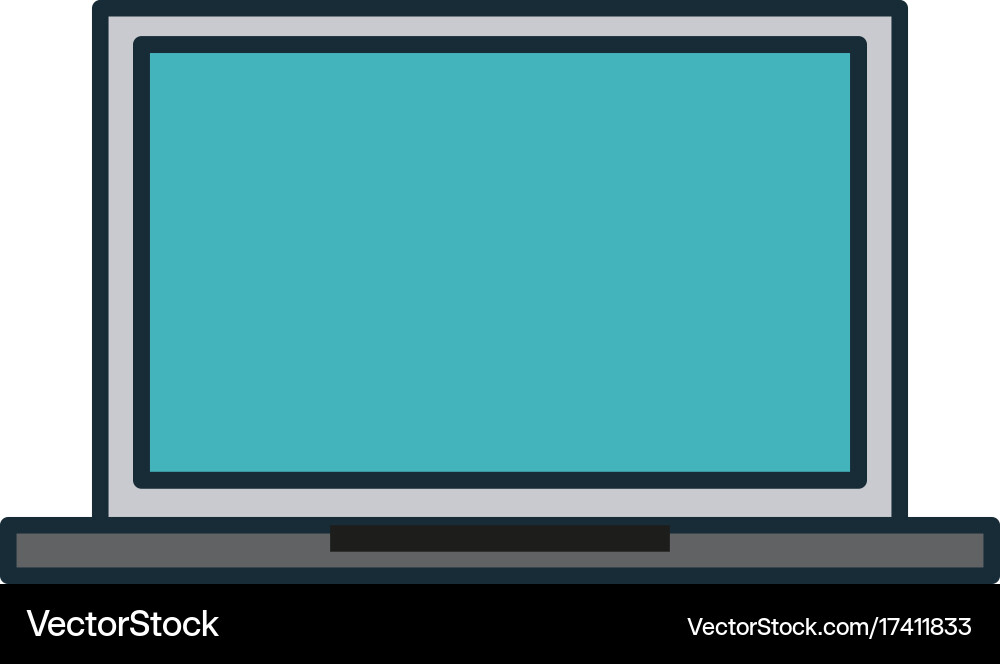 Laptop computer frontview icon image vector image