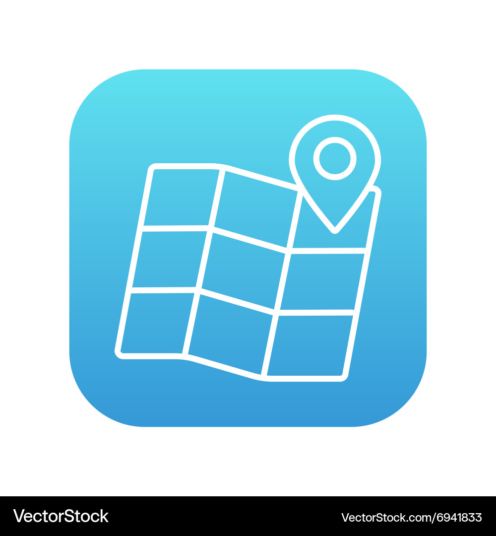 Map with pointer line icon vector image