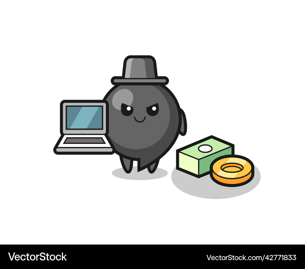 Mascot of comma symbol as a hacker Mascot of comma symbol as a hacker Vector Image