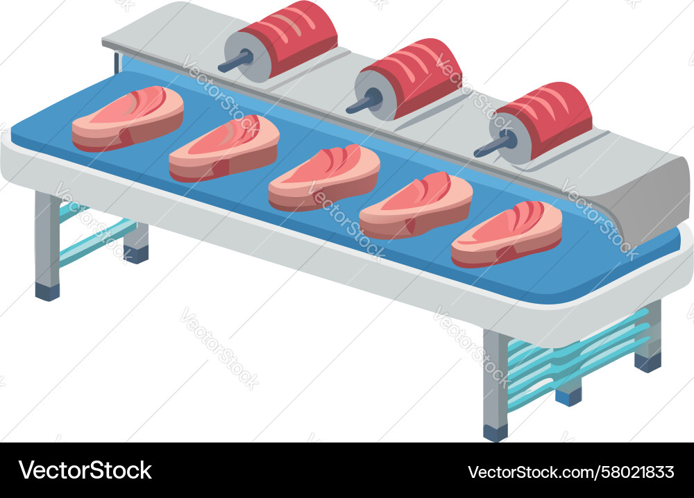 Meat Processing Line Automation Vector Image