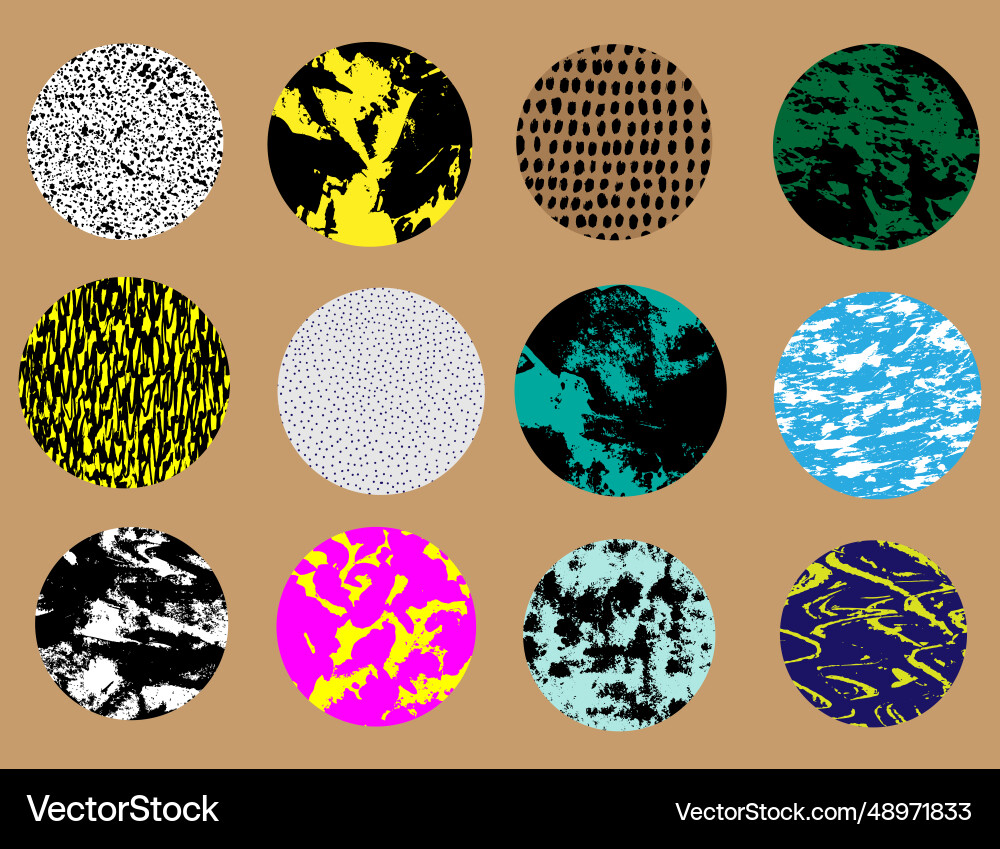 Part texture in circle shape set design Part texture in circle shape set design vector image