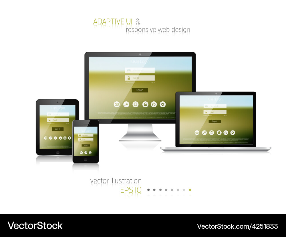 Responsive web design adaptive user interface Vector Image