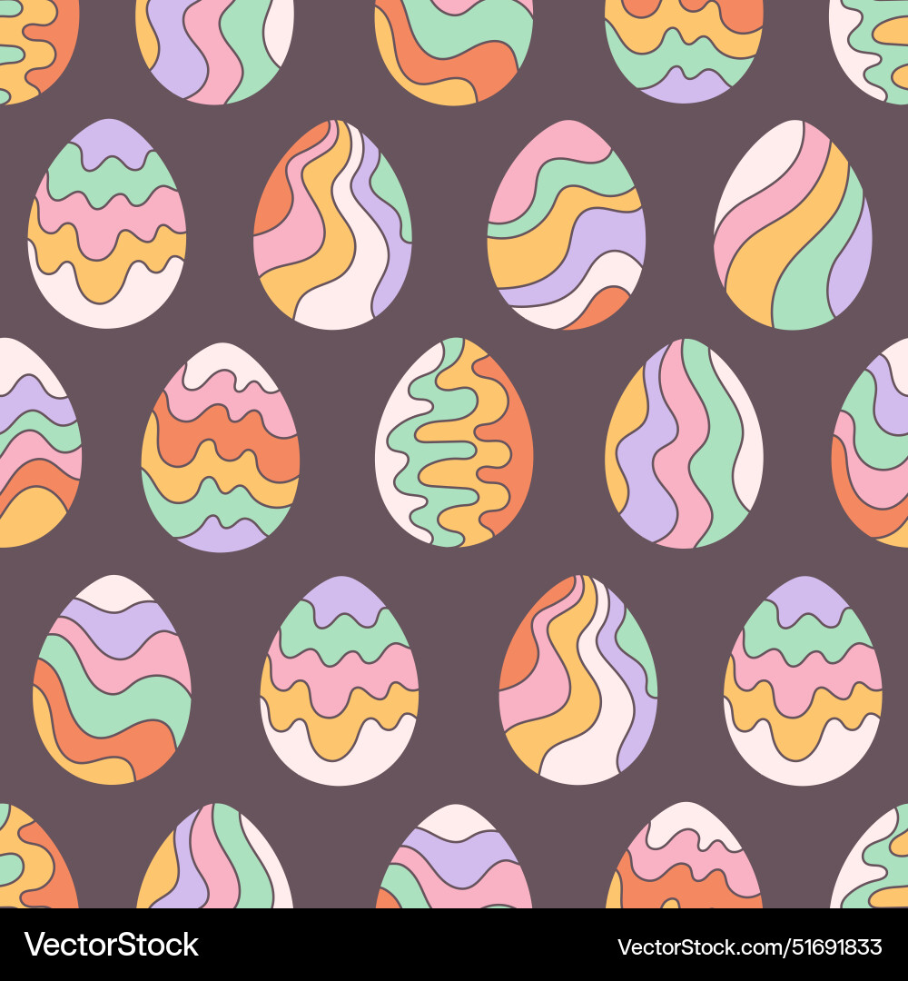 Seamless pattern with easter eggs in retro style Seamless pattern with easter eggs in retro style vector image