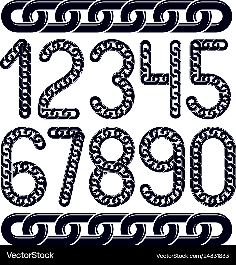 Set of numbers isolated trendy numerals can Set of numbers isolated trendy numerals can vector image
