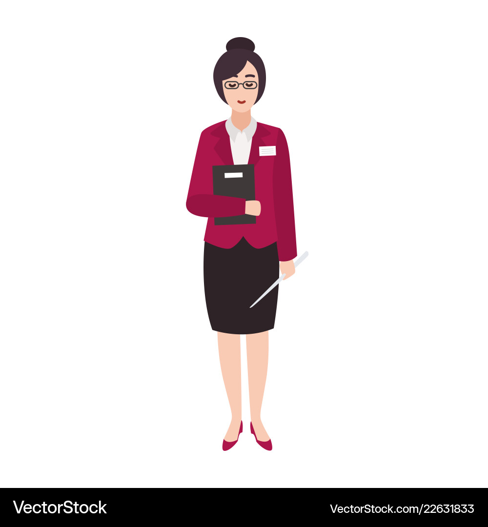 Smiling Teacher with Pointer vector image