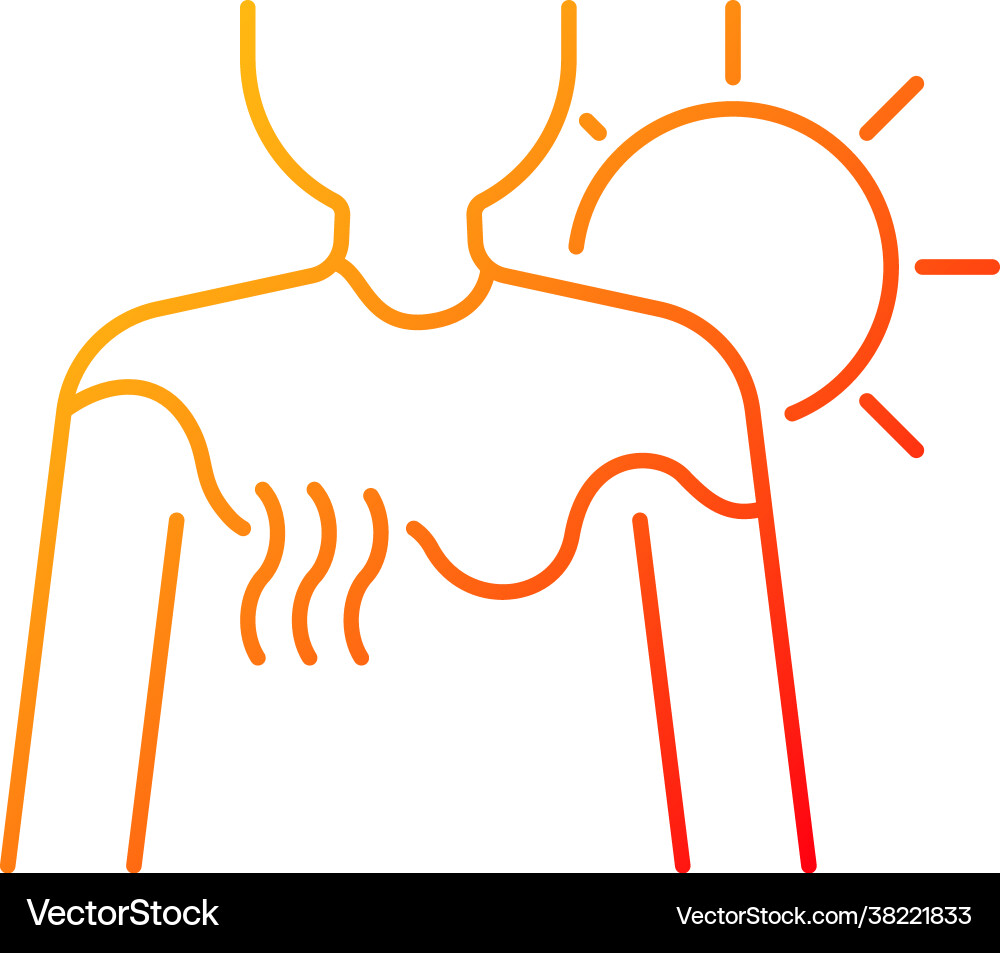 Sunburn gradient linear icon Sunburn gradient linear icon vector image