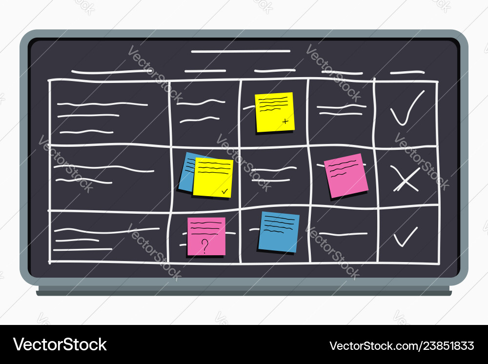 Task Board with Sticky Notes vector image