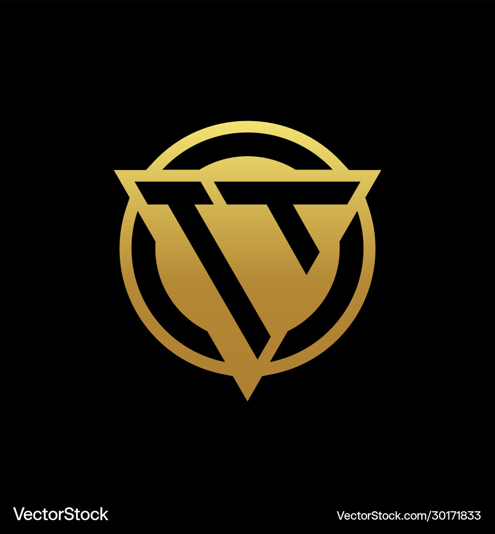 Tt logo monogram with triangle shape and circle Tt logo monogram with triangle shape and circle Vector Image