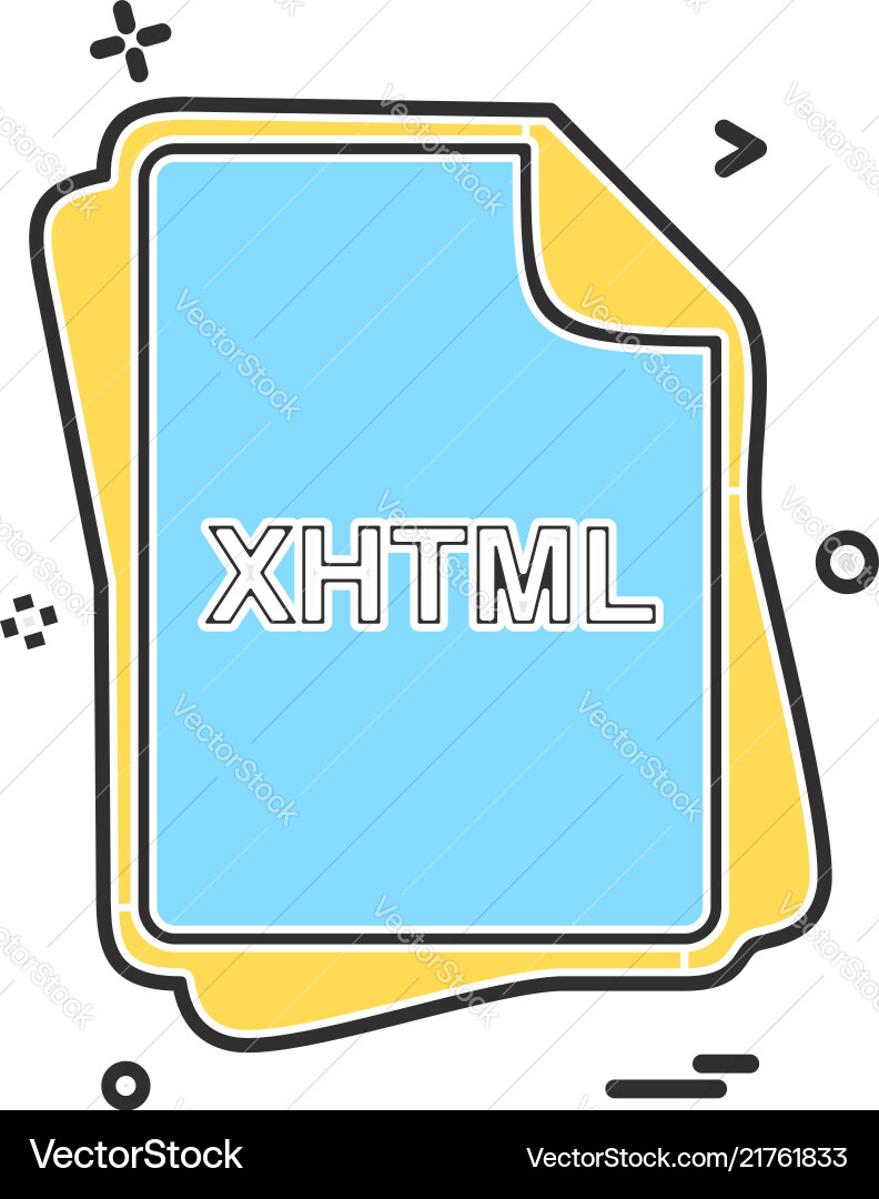 Xhtml file type icon design Xhtml file type icon design vector image