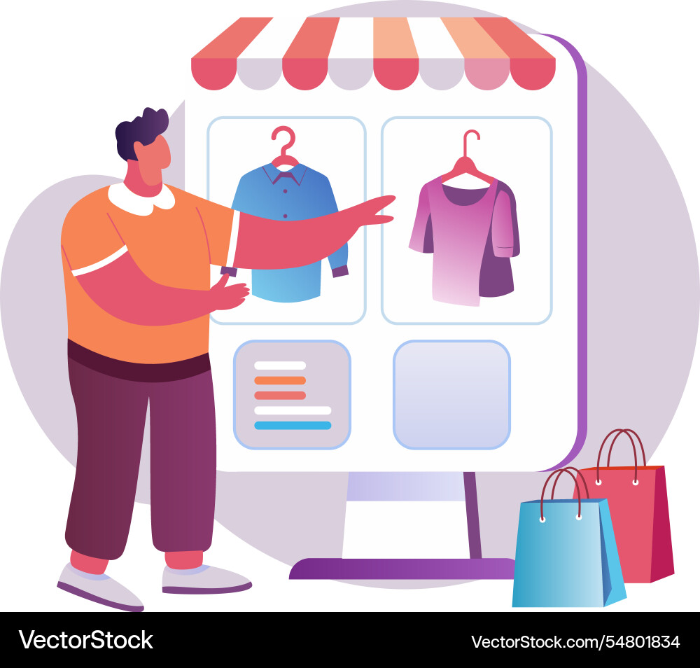 A flat of character using interacti vector image