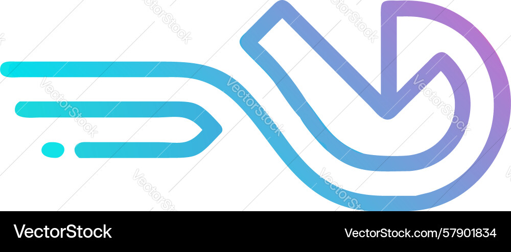 Abstract flow arrow icon streamlined process vector image