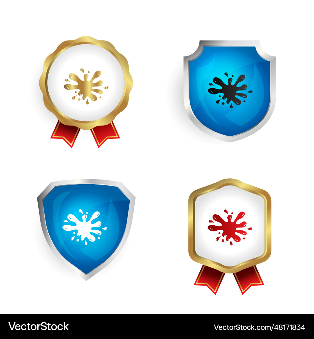 Abstract splash badge and label collection Abstract splash badge and label collection vector image