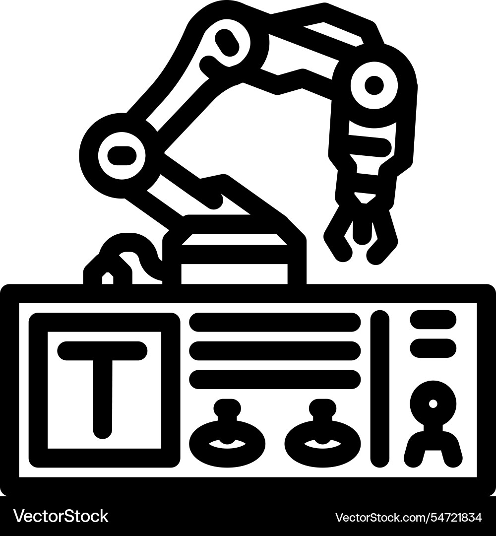 Advanced robotics control panel line icon Advanced robotics control panel line icon vector image