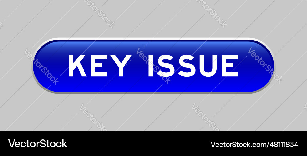 Blue color capsule shape button with word key Vector Image