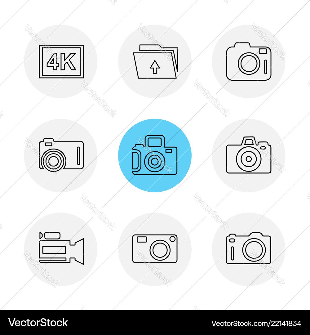 Camera recorder capture click photography Vector Image