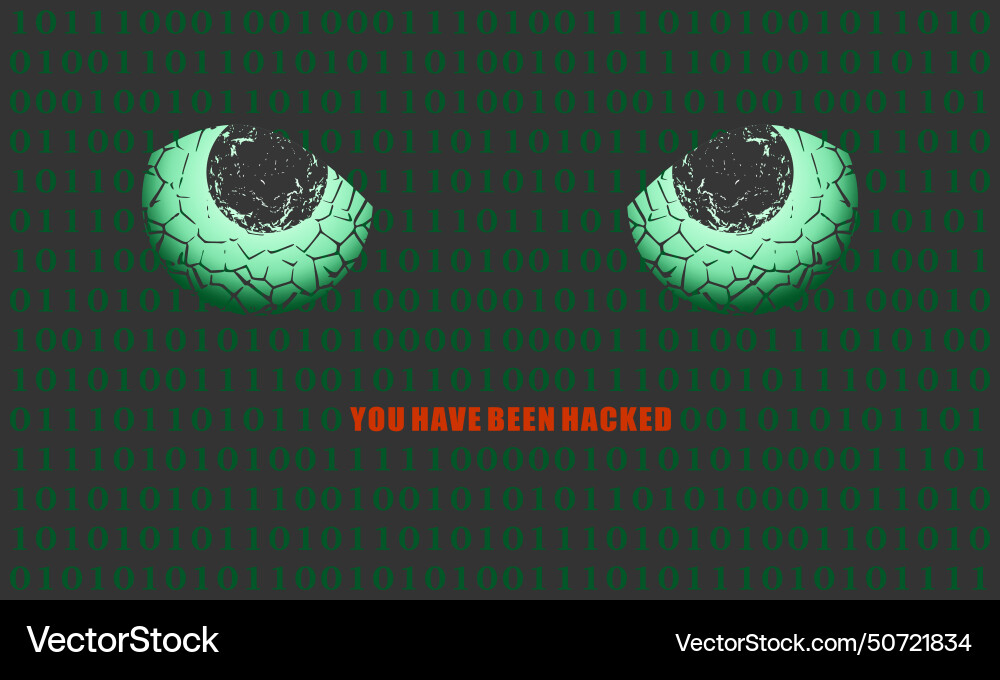 Computer hacker eyes watching concept of internet vector image