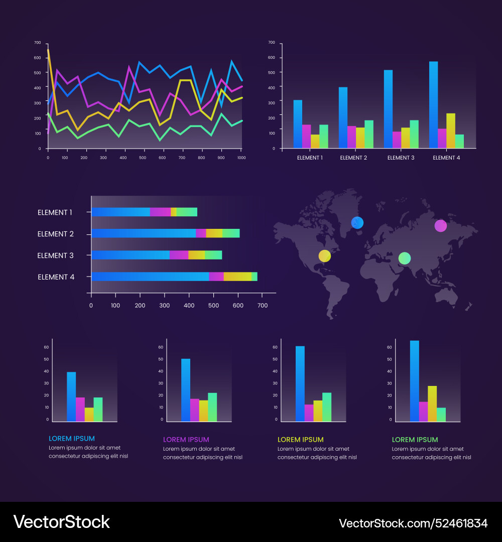 Dashboard element set vector image