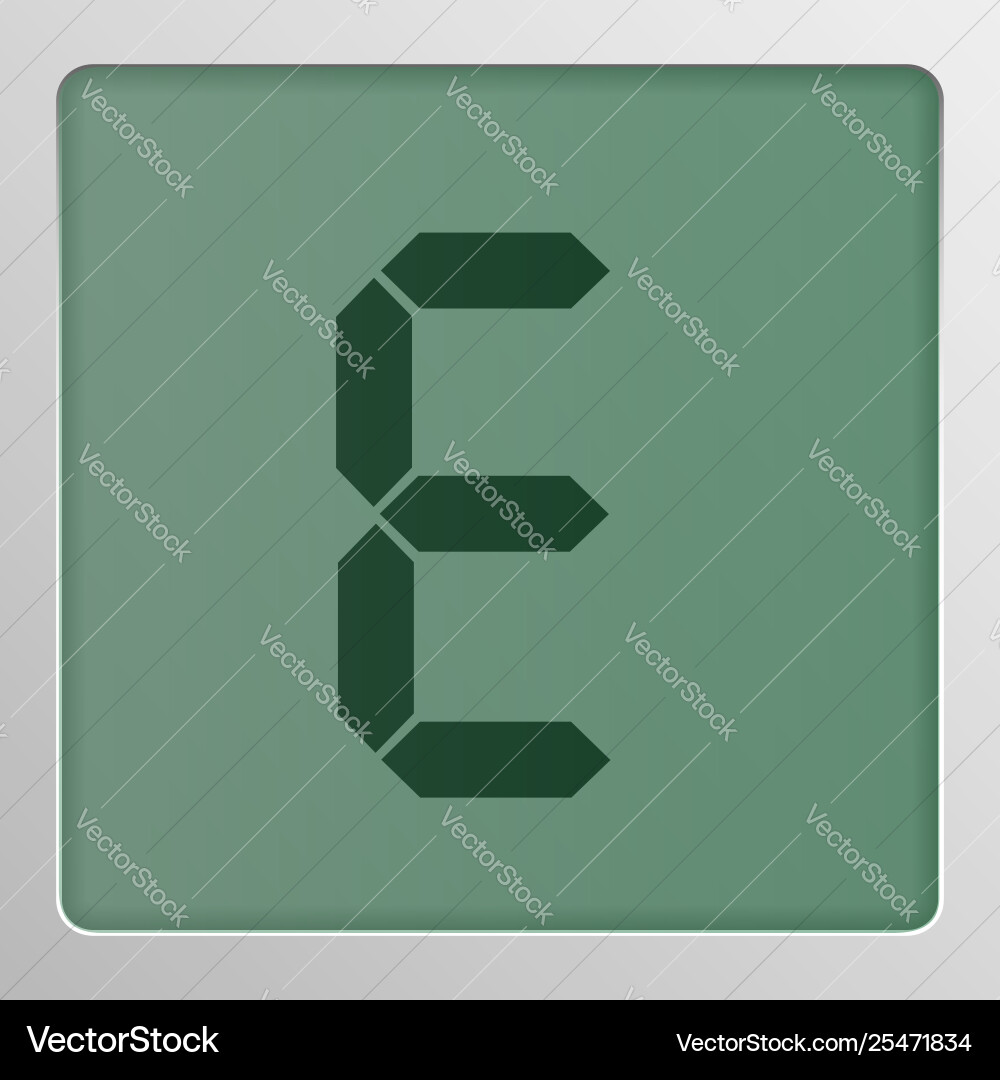 Digital character set typeface on a screen Digital character set typeface on a screen vector image