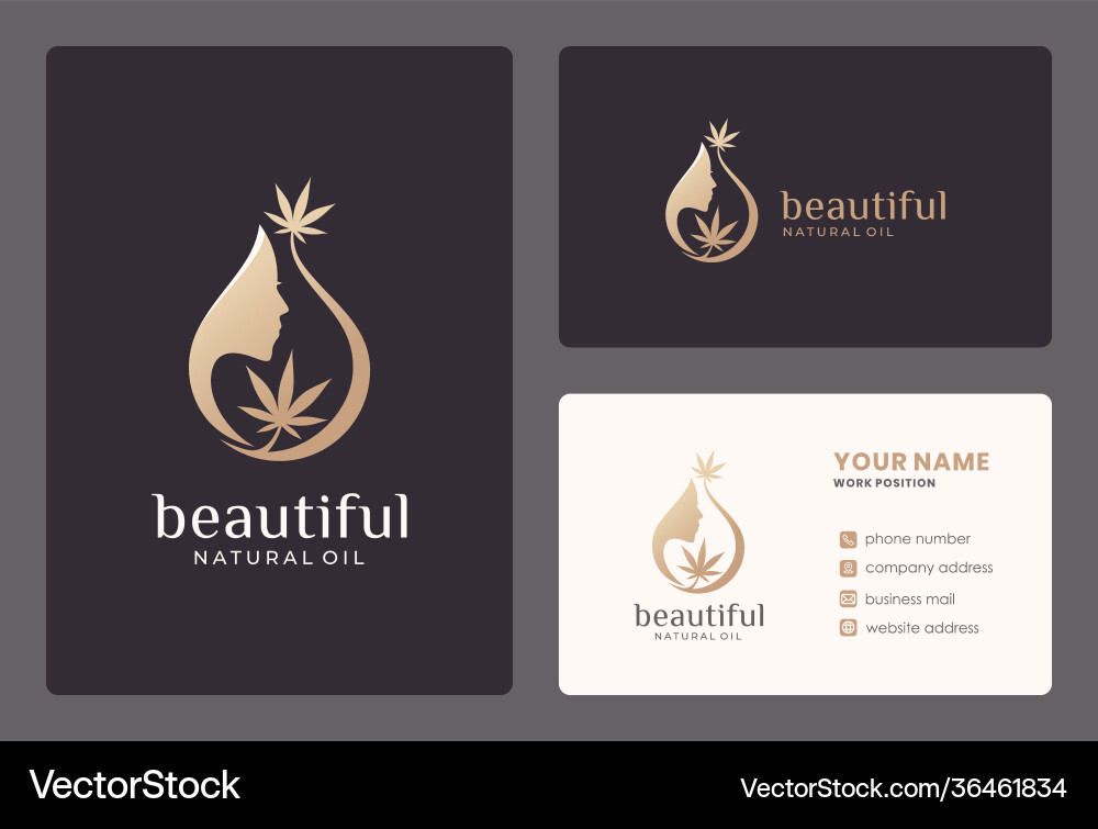 Elegant beauty woman combination with hemp oil Elegant beauty woman combination with hemp oil vector image