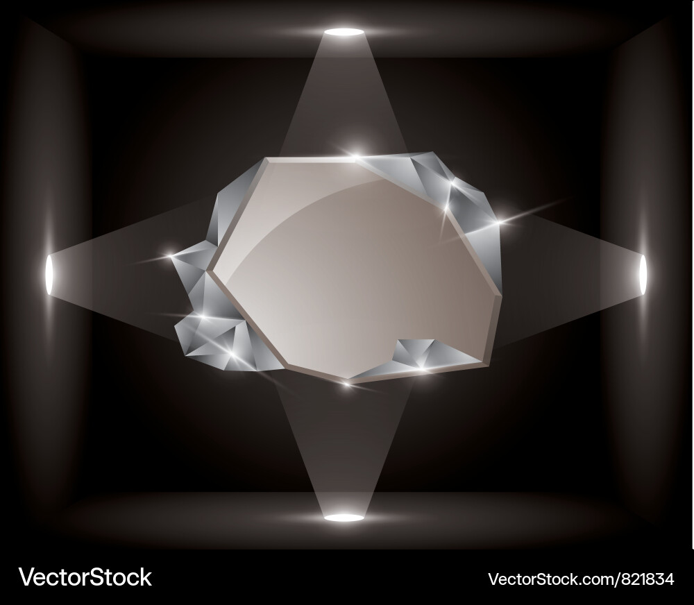 Empty frame in a cube vector image