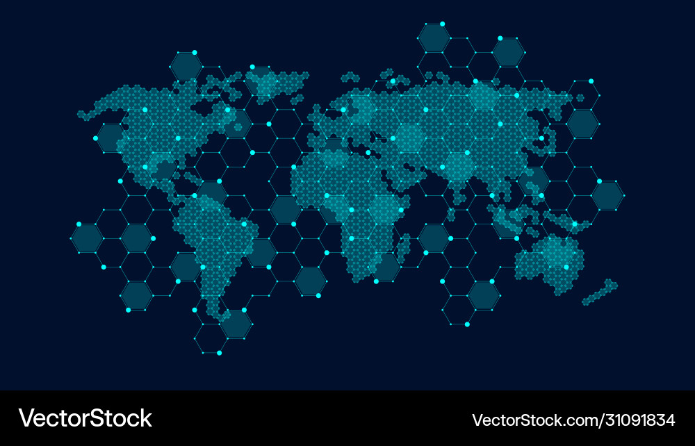Global network connection concept big data Vector Image