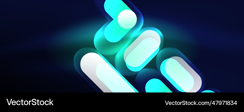 Glowing round shapes abstract background template Vector Image