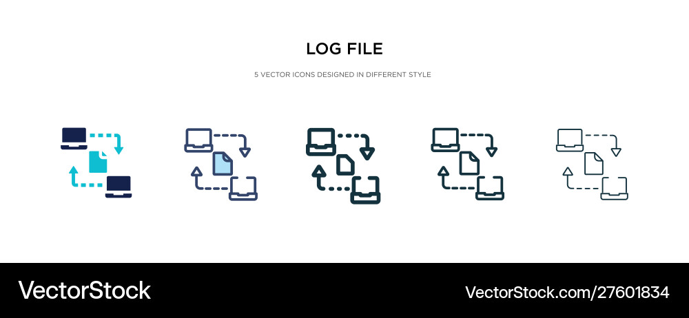 Log file icon in different style two colored Vector Image