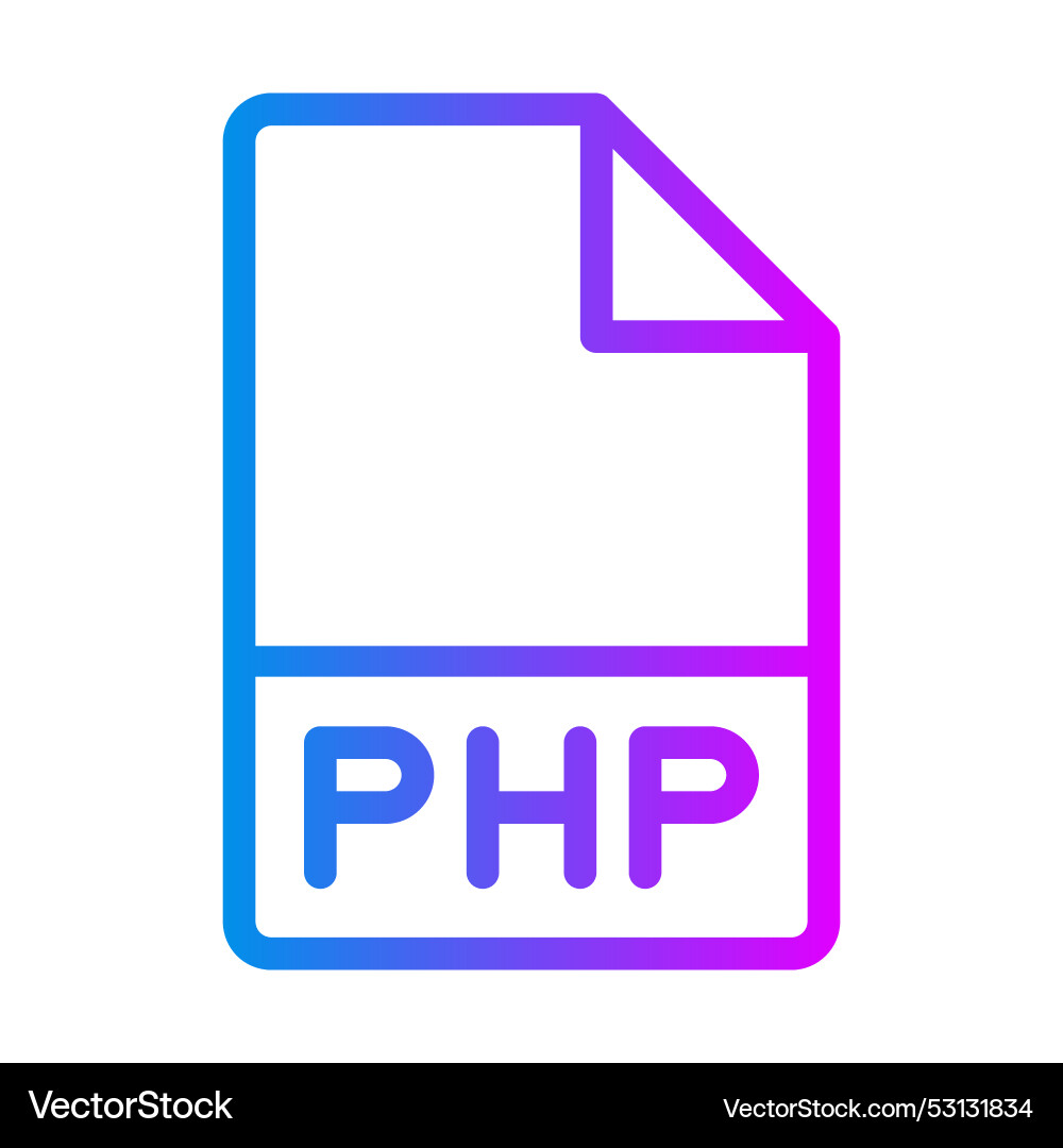 Php document format extension symbol fresh Php document format extension symbol fresh vector image
