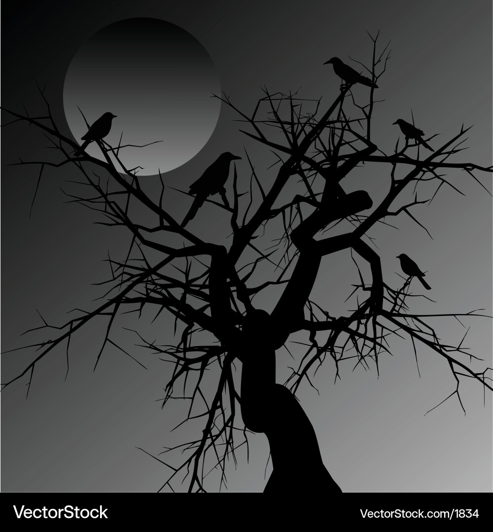 Scary tree Royalty Free Vector Image - VectorStock