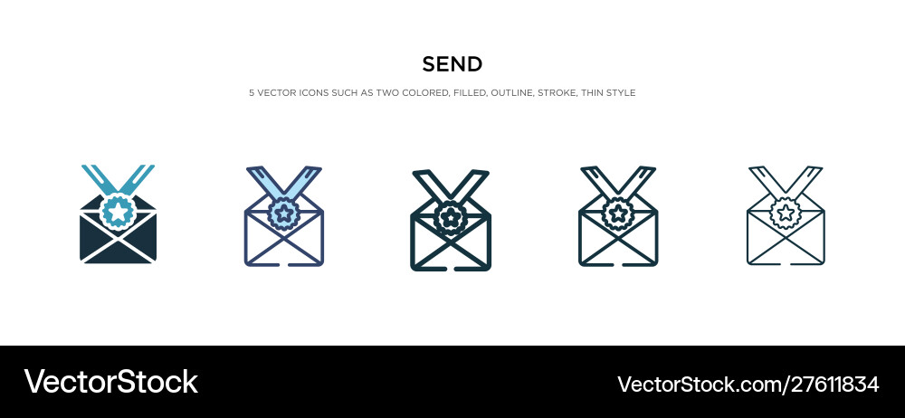 Send icon in different style two colored Vector Image