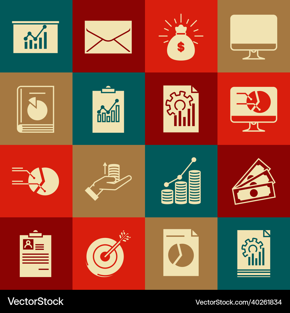 Set document with graph chart stacks paper money Set document with graph chart stacks paper money vector image