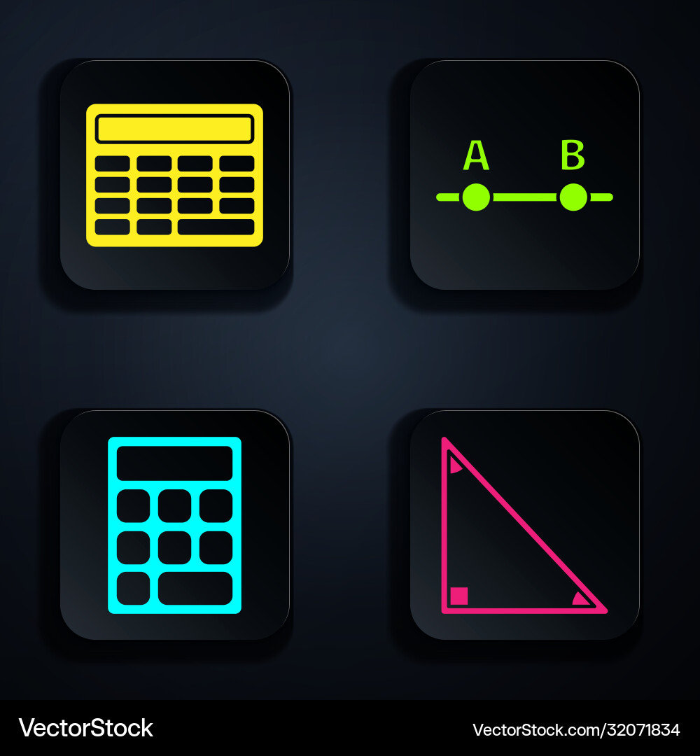 Set triangle math calculator Set triangle math calculator vector image