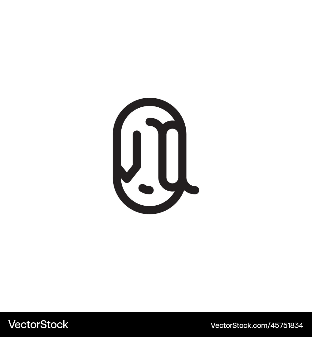 Vq line simple round initial concept with high Vector Image