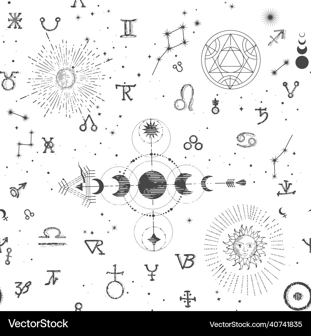 A pattern with an esoteric manuscript A pattern with an esoteric manuscript vector image