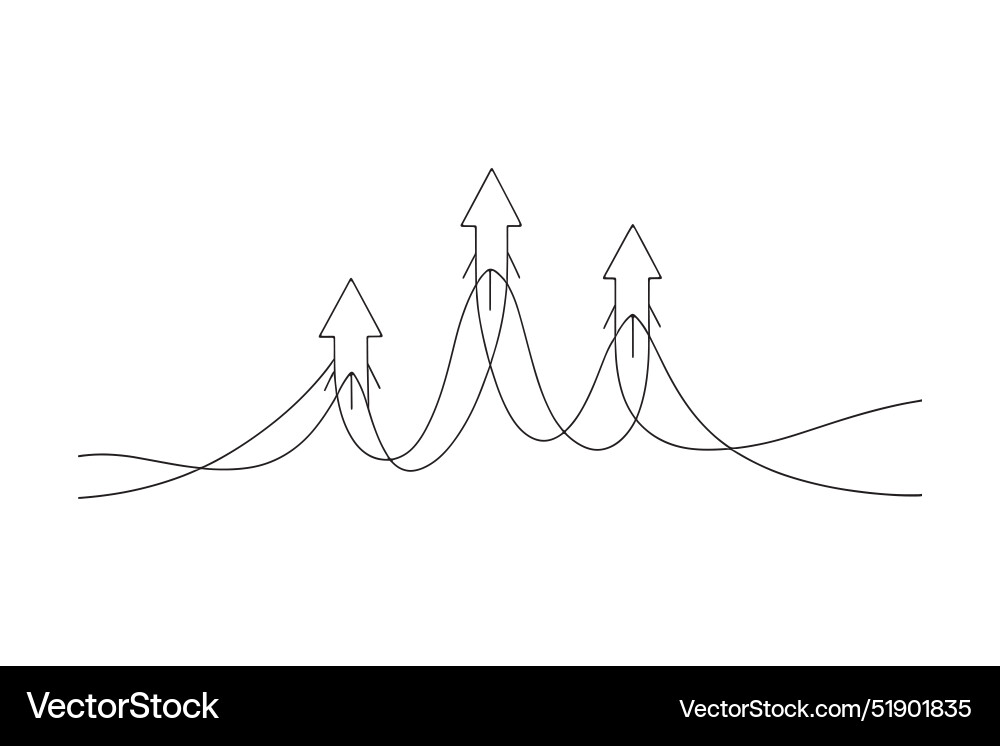 A simple line drawing of arrows moving in both vector image